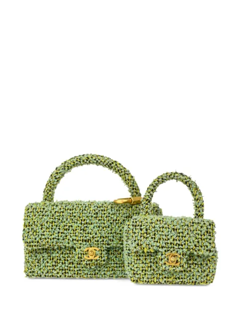 CHANEL Pre-Owned 1992 Classic Flap 2 In 1 handbag set Green 2994597