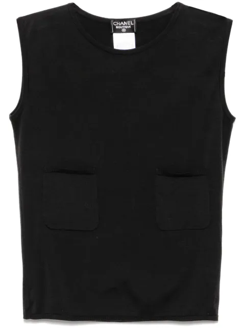 CHANEL Pre-Owned 1998 Sleeveless Top Black 98CP09913V0043594305