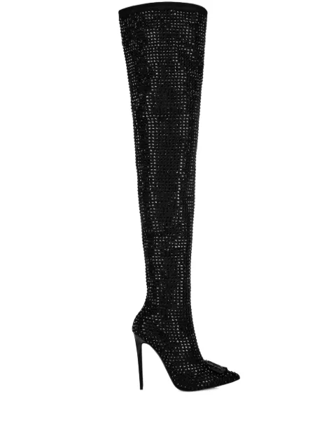 Philipp Plein rhinestone boots Black AADSWSE0844PLE009N