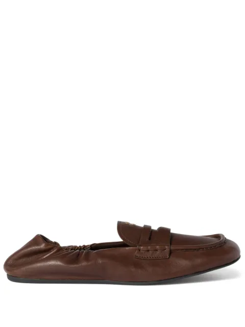 Miu Miu embossed-logo loafers Brown 5D341EF005EFX