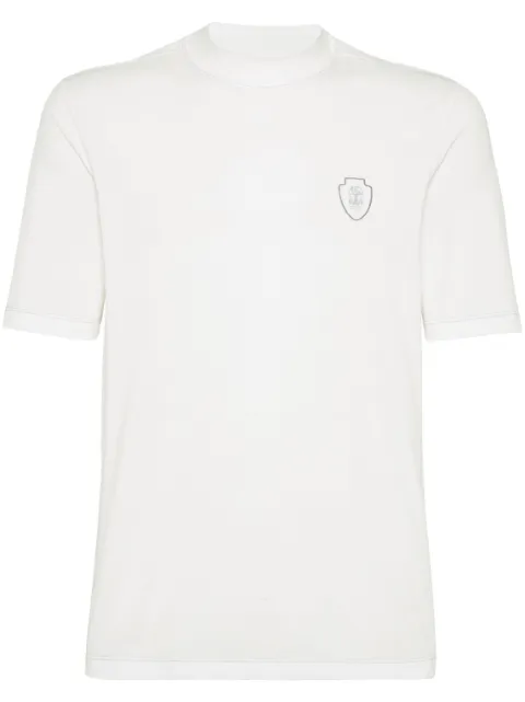 Brunello Cucinelli logo-appliqué T-shirt White MW8641310FC159