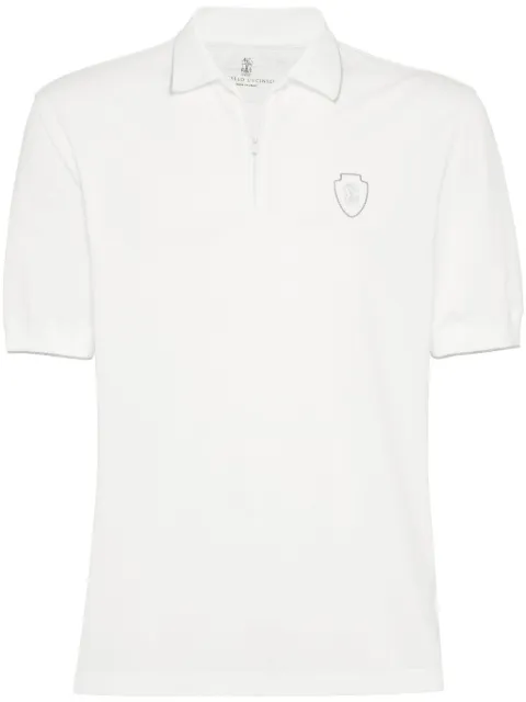 Brunello Cucinelli cotton logo-tennis polo shirt White MW8641330FCCS47