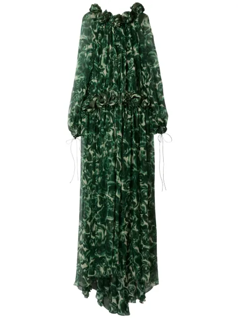 Burberry rose silk maxi dress Green 8083255