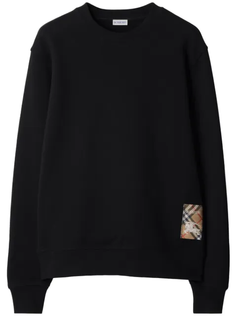 Burberry Check label cotton sweatshirt Black 8101889