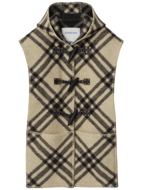 Burberry Check wool cape Neutrals 8096746