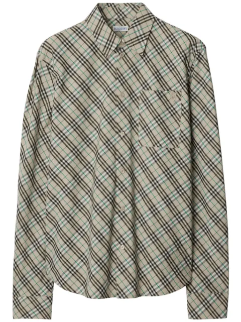 Burberry checked cotton shirt Green 8101177