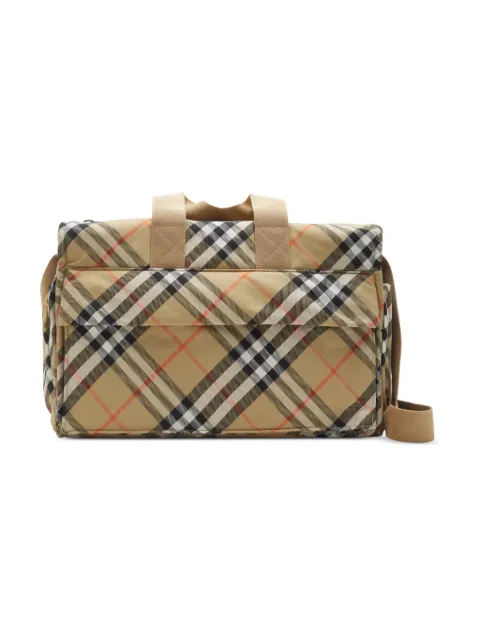 Burberry Kids checked diaper bag Neutrals 8100214