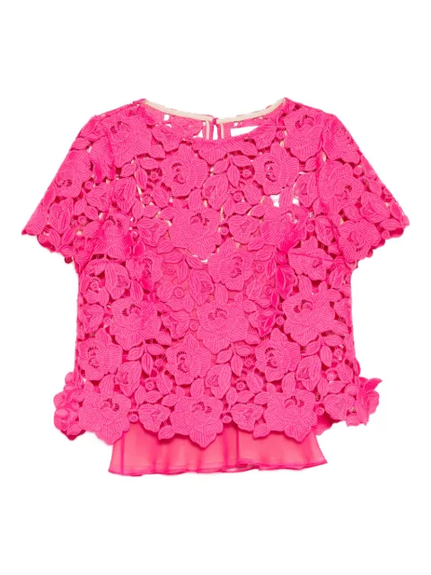 Oscar de la Renta floral lace top Pink 25SN730RGP