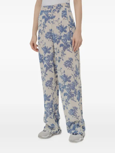 Semicouture floral-print trousers Blue Y9PS01
