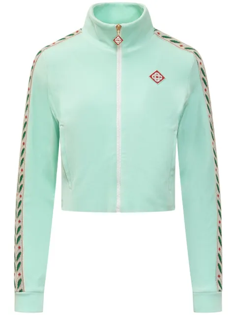 Casablanca logo-patch cotton-blend sweatshirt Green WPF24JTP164