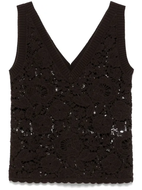 P.A.R.O.S.H. open-knit top Brown D540844COPPER
