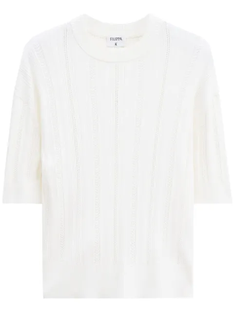 Filippa K Braid Knit T-shirt White 31085