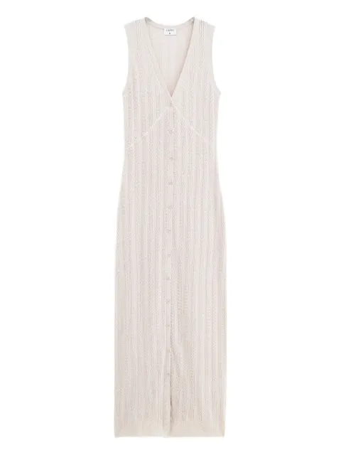 Filippa K V-neck button-fastening maxi dress Neutrals 31090