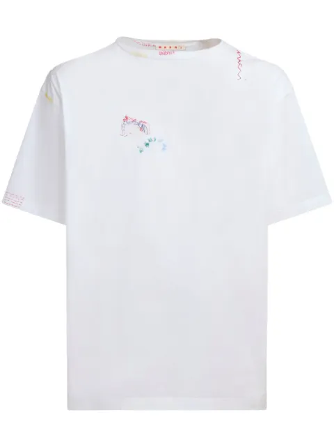 Marni embroidered logo t-shirt White HUMU0330S1UTC412