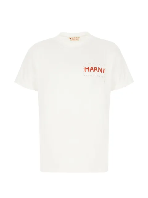 Marni embroidered label T-shirt White HUMU0198X0UTC446