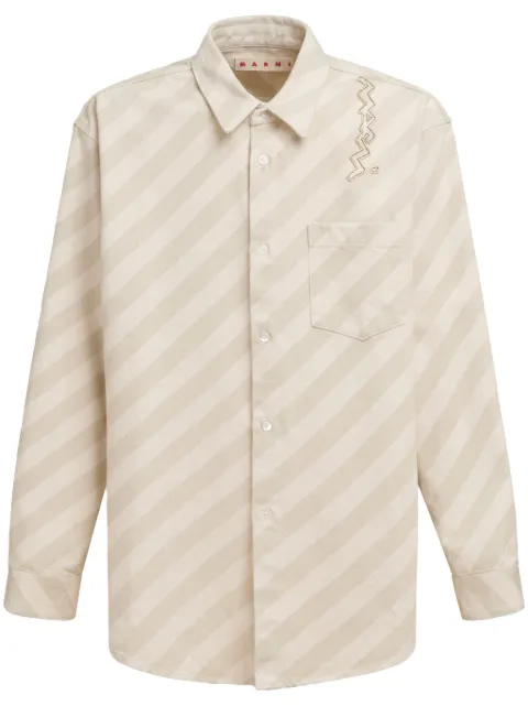 Marni striped buttoned shirt Neutrals CUJU0025S0USCX37
