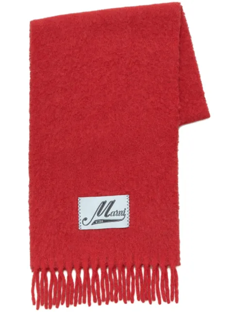 Marni brushed alpaca-blend scarf with fringes Red ASZC0005A0UTW918
