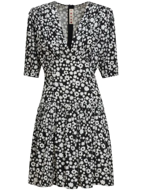 Marni floral-print mini dress Black ABMA1398A0UTVA45
