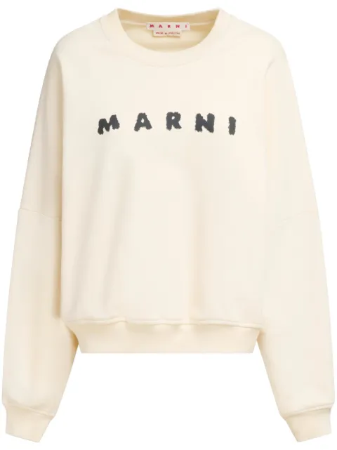 Marni logo-print sweatshirt Neutrals FLJE0185P7USCX43