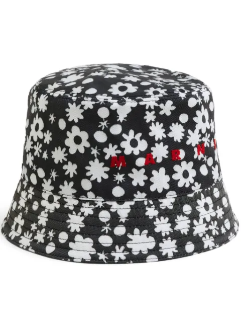 Marni floral-print cotton bucket hat Black CLZC0110PSUAC016