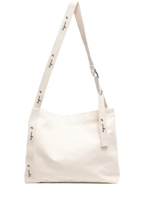 agnès b. logo-patch canvas tote bag Neutrals O560VTE4