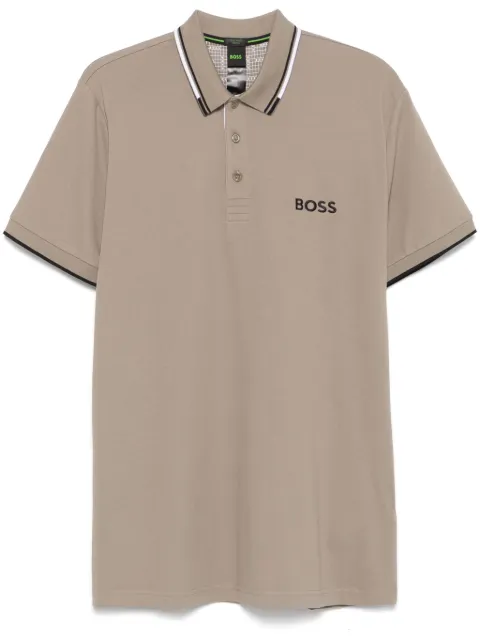 BOSS logo-embroidered polo shirt Grey 50469102