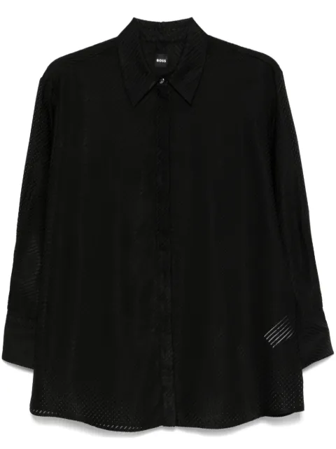 BOSS burnout stripe blouse Black 50528552