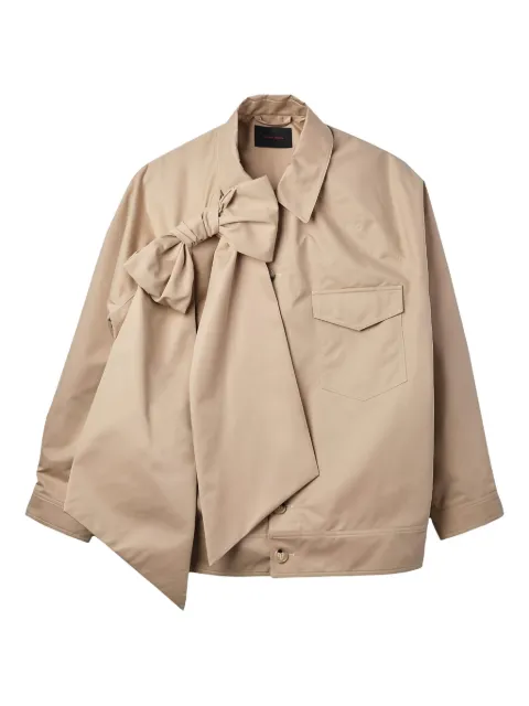 Simone Rocha bow-detail dolman-sleeve jacket Neutrals 60731041