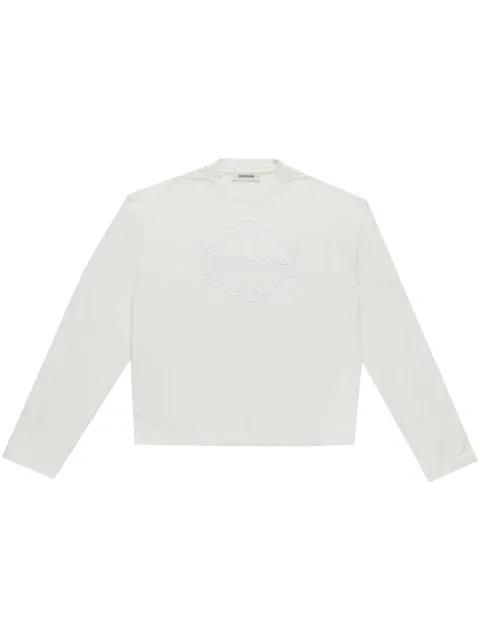 Diomene embroidered long sleeve T-shirt White DDMTL0003