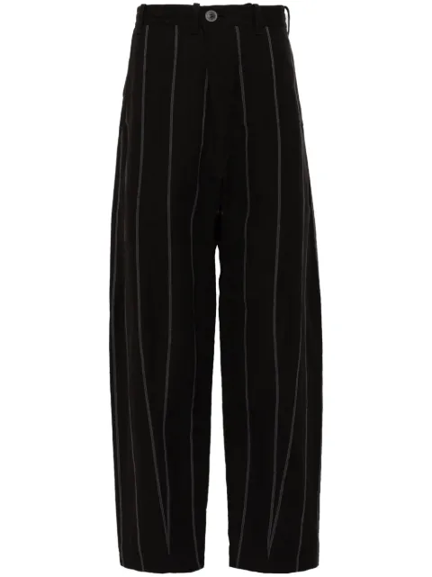 Jan Jan Van Essche stripped trousers Black TROUSERS72LINEN