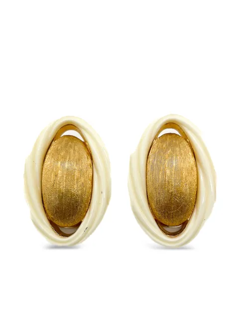 Christian Dior Pre-Owned 1980s textured twist clip-on earrings Gold DIORTWISTERGS