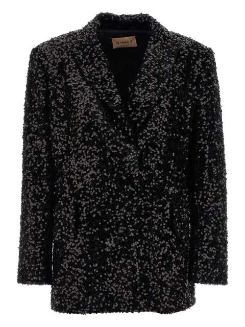 LE TWINS sequin double-breasted blazer Black COMO