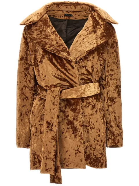 Atlein crushed-velvet coat Brown M04233TJ23C0907