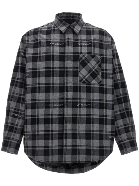 Off-White checked shirt Grey OMES003F23FAB0010800