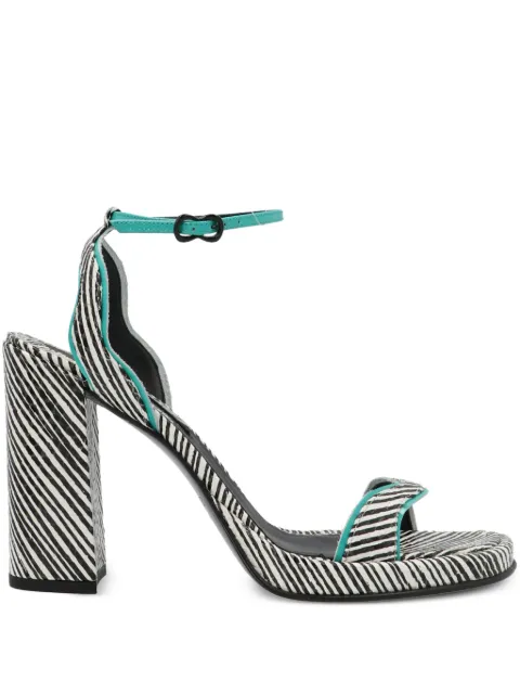 Freelance 100mm Liza sandals Black 01M3KCBM016IBLANCNOIRTURQUOISE