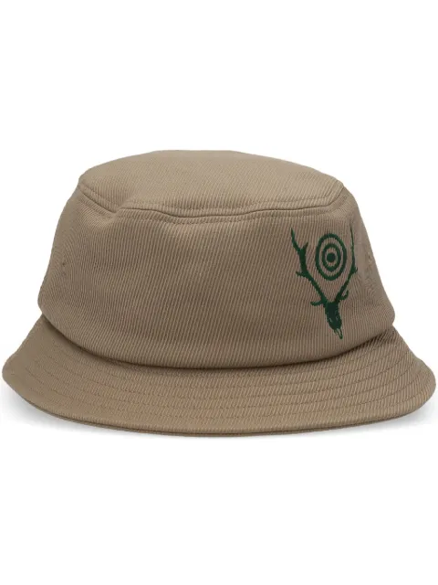 SOUTH2 WEST8 embroidered bucket hat Brown LQ648ATAUPE