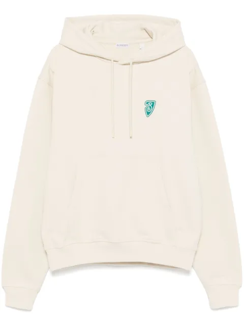 Burberry B shield logo-print hoodie White 8102453