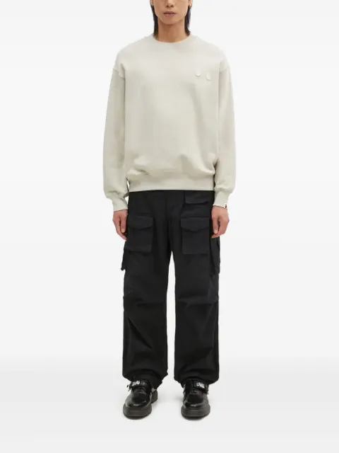 A BATHING APE® logo-embroidered crew neck sweatshirt Neutrals 001SWK801308M