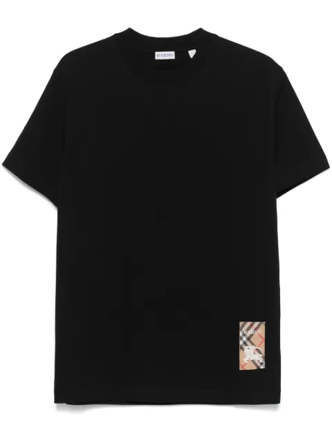 Burberry Check label cotton T-shirt Black 8104889