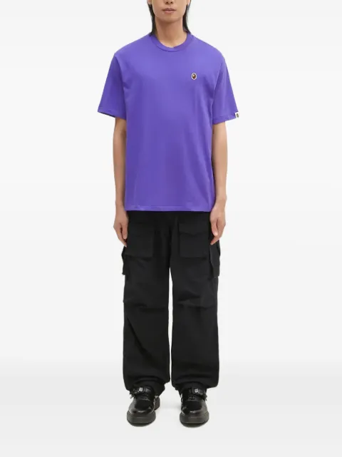 A BATHING APE® logo-embroidered T-shirt Purple 001TEK801345M