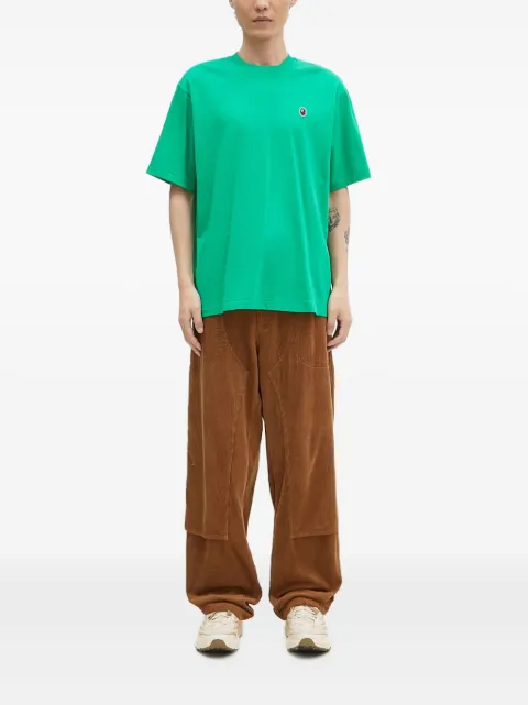 A BATHING APE® logo-appliqué cotton T-shirt Green 001TEK801345M