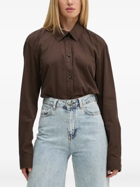 Won Hundred buttoned long-sleeve shirt Brown 318914235
