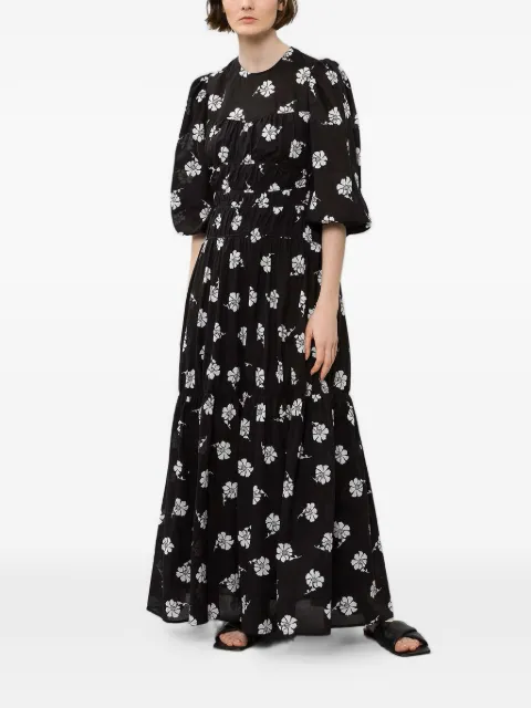 IVY OAK Derja floral tiered maxi dress Black IO1122F7482