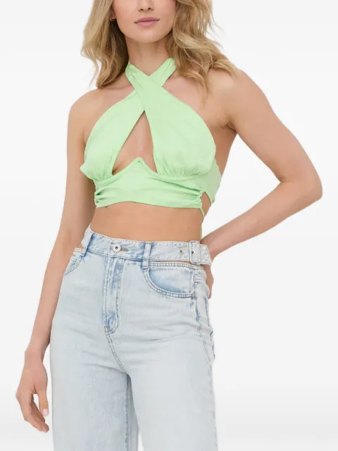 For Love And Lemons crisscross crop top Green CT1805