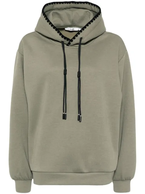 b+ab contrast-detail hoodie Green 4W535BS