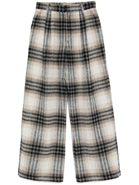 b+ab Check tucked pants Neutrals 4W193AI