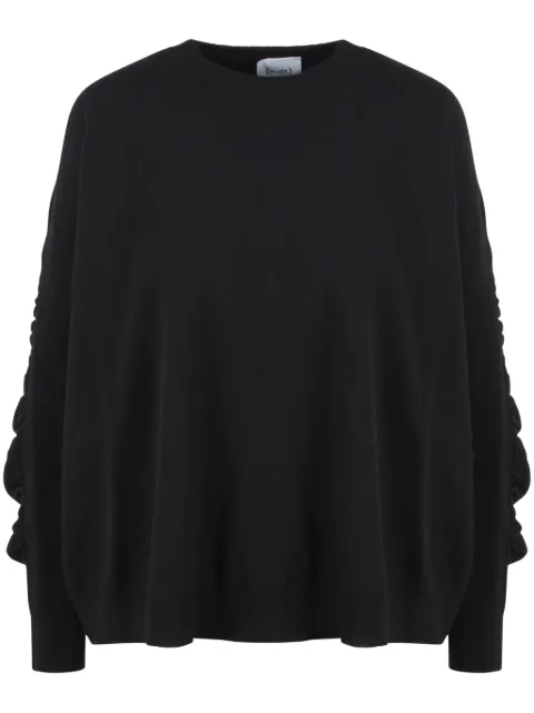 Nude ruched sweater Black 1101W24451