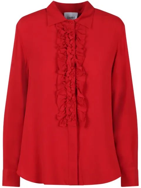 Nude ruffled shirt Red 1103W24012