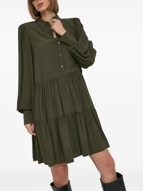 IVY OAK tiered balloon-sleeve dress Green IO1121F7406