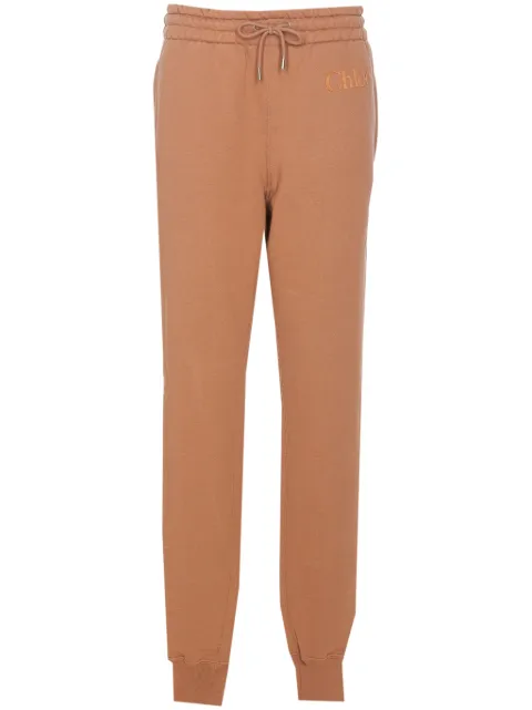 Chloé logo-embroidered track pants Neutrals CH24WJT02191